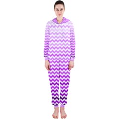 Purple Gradient Chevron Hooded Jumpsuit (ladies) 