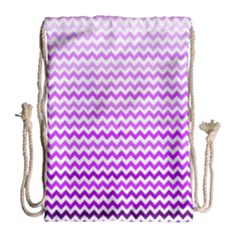 Purple Gradient Chevron Drawstring Bag (large)