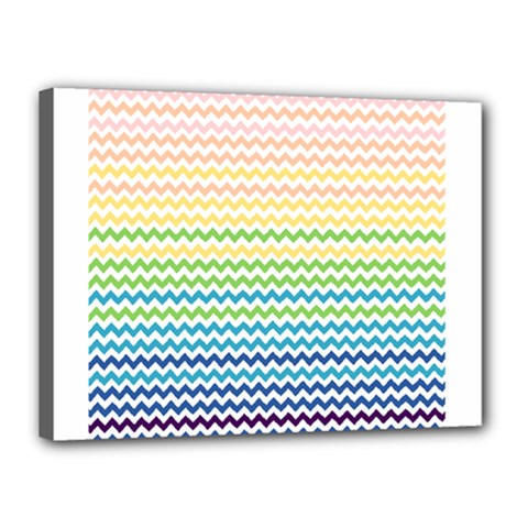 Pastel Gradient Rainbow Chevron Canvas 16  X 12  by CraftyLittleNodes