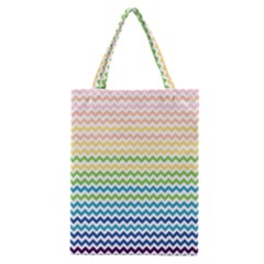 Pastel Gradient Rainbow Chevron Classic Tote Bags by CraftyLittleNodes