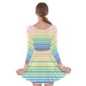 Pastel Gradient Rainbow Chevron Long Sleeve Skater Dress View2
