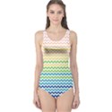 Pastel Gradient Rainbow Chevron Women s One Piece Swimsuits View1