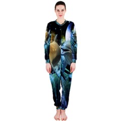 Funny Dolphin In The Universe Onepiece Jumpsuit (ladies) 