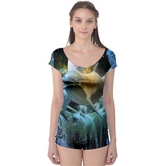 Funny Dolphin In The Universe Short Sleeve Leotard