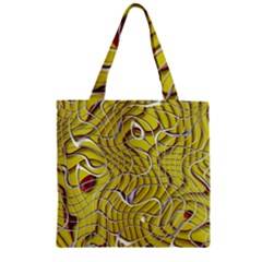 Ribbon Chaos 2 Yellow Zipper Grocery Tote Bags by ImpressiveMoments