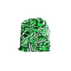 Ribbon Chaos Green Drawstring Pouches (small)  by ImpressiveMoments