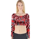 Ribbon Chaos Red Long Sleeve Crop Top View1