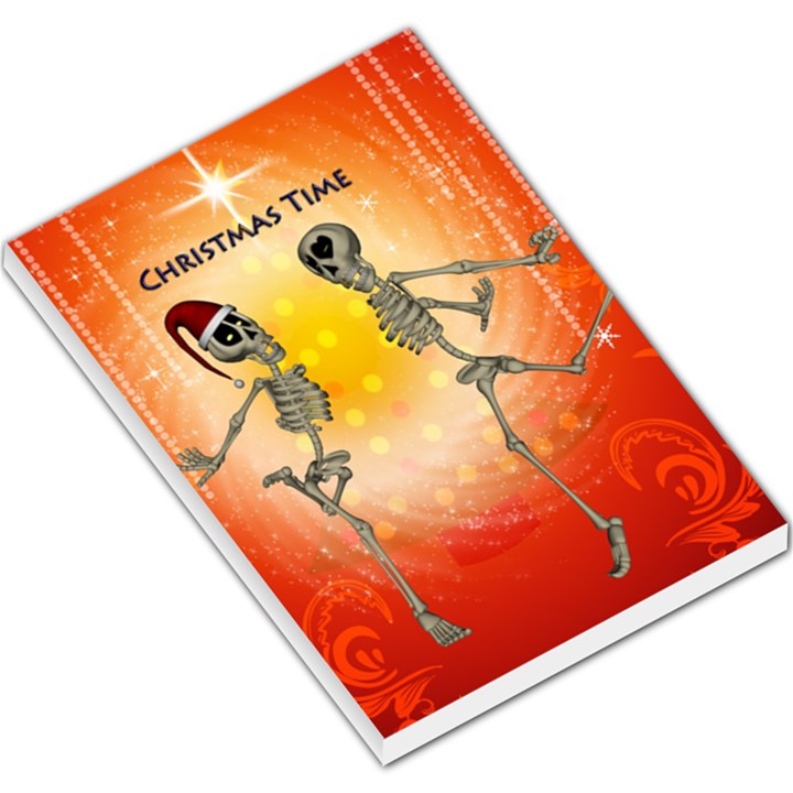 Dancing For Christmas, Funny Skeletons Large Memo Pads