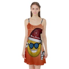 Funny Christmas Smiley With Sunglasses Satin Night Slip by FantasyWorld7