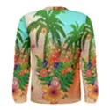 Tropical Design With Palm And Flowers Men s Long Sleeve T-shirts View2