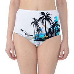 Surfing High-waist Bikini Bottoms by EnjoymentArt