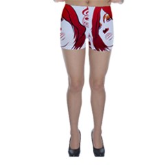 Women Face With Clef Skinny Shorts
