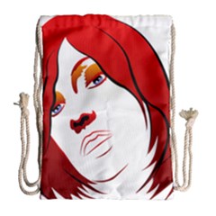 Women Face With Clef Drawstring Bag (large) by EnjoymentArt