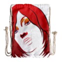 Women face with clef Drawstring Bag (Large) View2