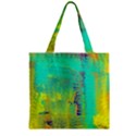 Abstract in Turquoise, Gold, and Copper Zipper Grocery Tote Bags View2