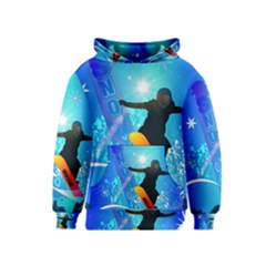 Snowboarding Kid s Pullover Hoodies by FantasyWorld7
