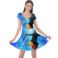 Snowboarding Cap Sleeve Dresses by FantasyWorld7