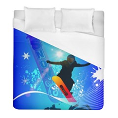 Snowboarding Duvet Cover Single Side (twin Size) by FantasyWorld7