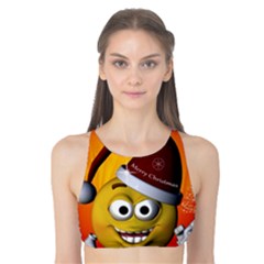 Cute Funny Christmas Smiley With Christmas Tree Tank Bikini Top by FantasyWorld7