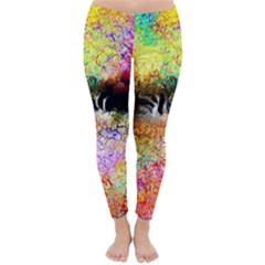 Colorful Tree Landscape Winter Leggings