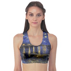 Vincent Van Gogh Starry Night Over The Rhone Sports Bra by MasterpiecesOfArt