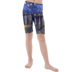 Vincent Van Gogh Starry Night Over The Rhone Kid s Swimwear by MasterpiecesOfArt