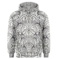 Drawing Floral Doodle 1 Men s Zipper Hoodies by MedusArt