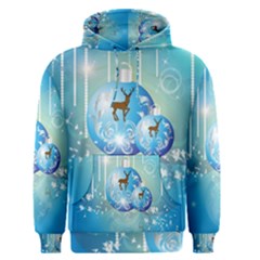 Wonderful Christmas Ball With Reindeer And Snowflakes Men s Pullover Hoodies