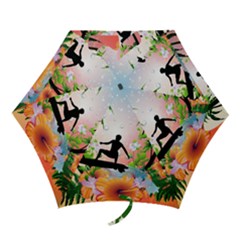 Tropical Design With Surfboarder Mini Folding Umbrellas by FantasyWorld7