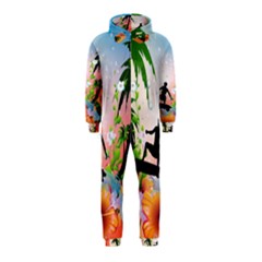 Tropical Design With Surfboarder Hooded Jumpsuit (kids) by FantasyWorld7