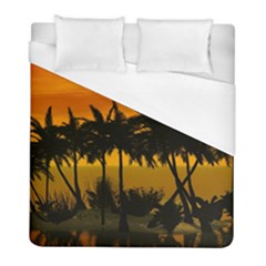 Sunset Over The Beach Duvet Cover Single Side (twin Size) by FantasyWorld7