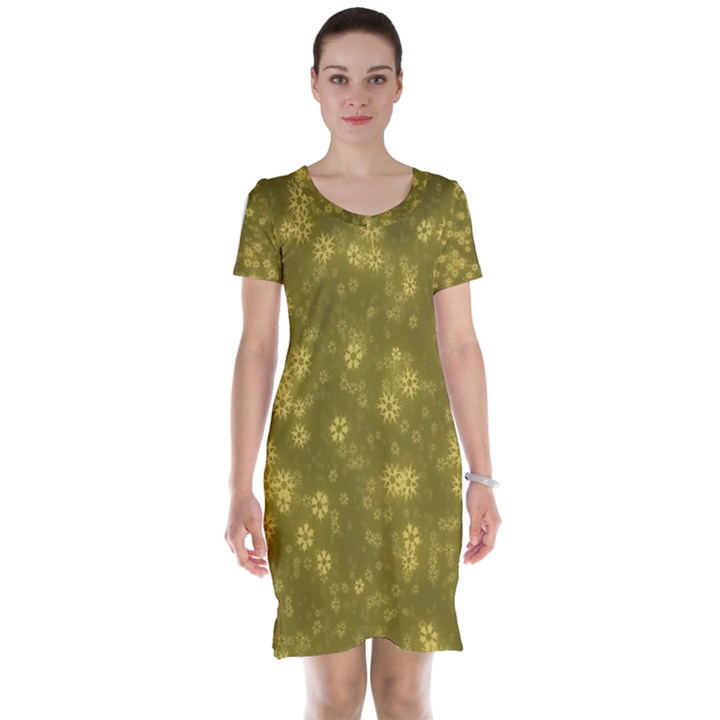 Snow Stars Golden Short Sleeve Nightdresses