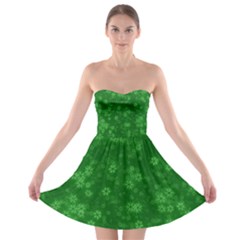 Snow Stars Green Strapless Bra Top Dress by ImpressiveMoments