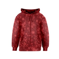 Snow Stars Red Kids Zipper Hoodies by ImpressiveMoments