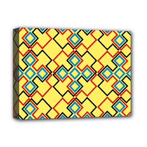 Shapes On A Yellow Background Deluxe Canvas 16  X 12  (stretched)  by LalyLauraFLM