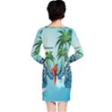 Summer Design With Cute Parrot And Palms Long Sleeve Nightdresses View2