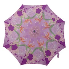 Wonderful Flowers On Soft Purple Background Hook Handle Umbrellas (medium)