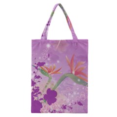 Wonderful Flowers On Soft Purple Background Classic Tote Bags by FantasyWorld7