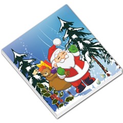 Funny Santa Claus In The Forrest Small Memo Pads