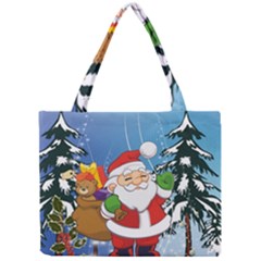 Funny Santa Claus In The Forrest Tiny Tote Bags by FantasyWorld7