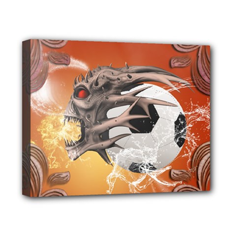 Soccer With Skull And Fire And Water Splash Canvas 10  X 8  by FantasyWorld7