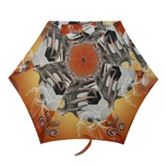 Soccer With Skull And Fire And Water Splash Mini Folding Umbrellas by FantasyWorld7