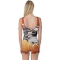 Soccer With Skull And Fire And Water Splash Women s Boyleg One Piece Swimsuits View2