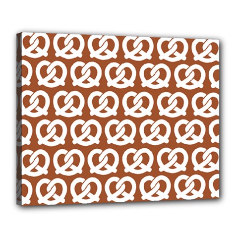 Brown Pretzel Illustrations Pattern Canvas 20  X 16  by GardenOfOphir