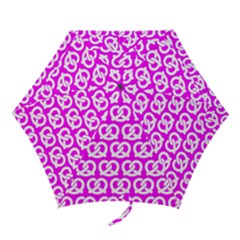 Pink Pretzel Illustrations Pattern Mini Folding Umbrellas by GardenOfOphir