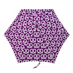 Purple Pretzel Illustrations Pattern Mini Folding Umbrellas by GardenOfOphir