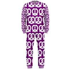 Purple Pretzel Illustrations Pattern Onepiece Jumpsuit (men)  by GardenOfOphir