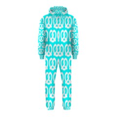 Aqua Pretzel Illustrations Pattern Hooded Jumpsuit (kids) by GardenOfOphir