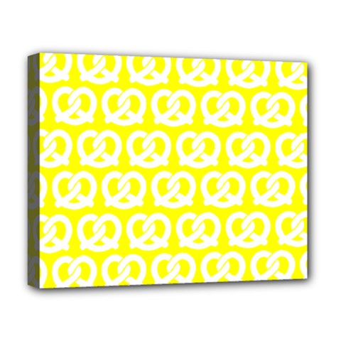 Yellow Pretzel Illustrations Pattern Deluxe Canvas 20  X 16   by GardenOfOphir