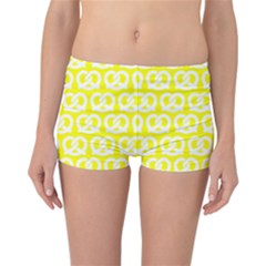 Yellow Pretzel Illustrations Pattern Reversible Boyleg Bikini Bottoms by GardenOfOphir